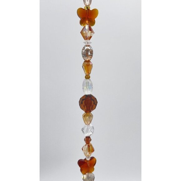 Beaded Suncatcher - Brown Butterfly - Clear Crystal Ring  -  Indoor/Outdoor - Picture 5 of 13